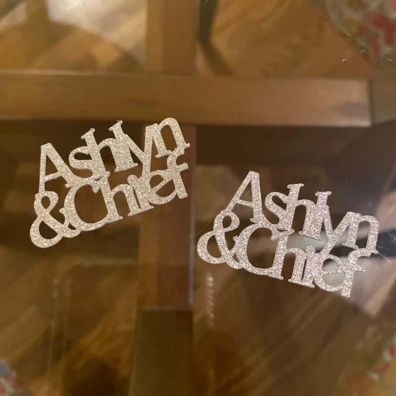 Personalized Confetti with 2 names - glitter table scatter Wedding Decoration