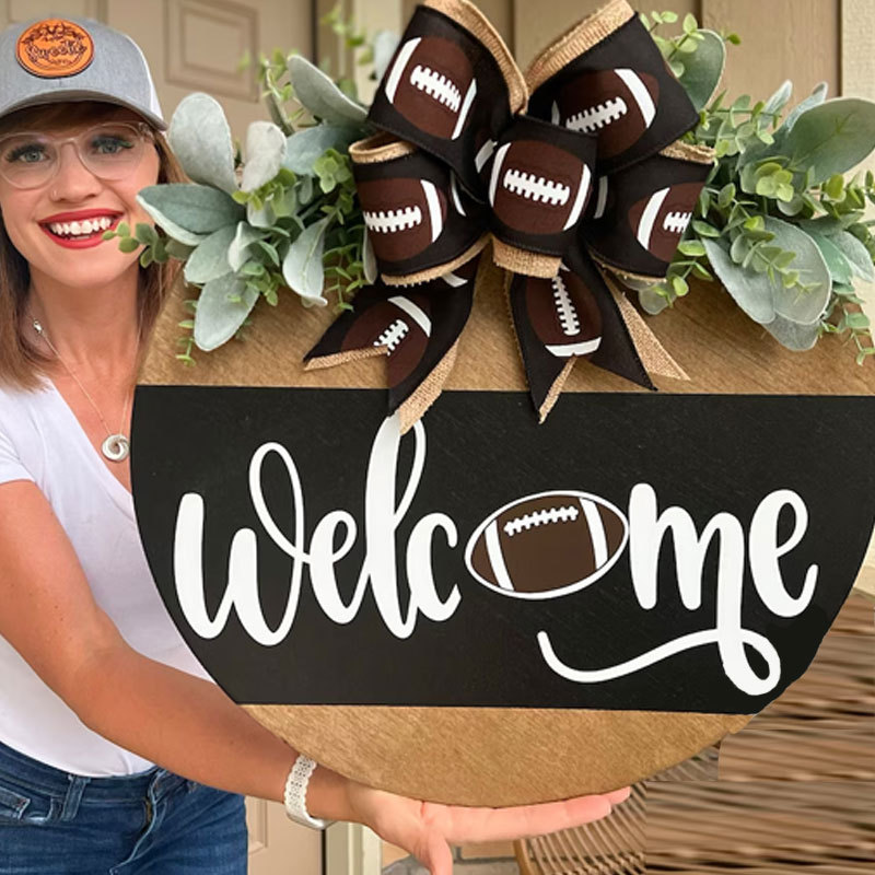Football Front Door Decor | Sports Sign | Football Wreath | Sports Gift