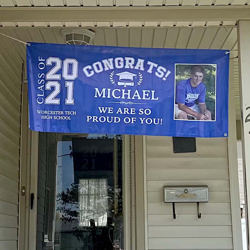 Congrats Class of 2025 Banner With Custom Image Quotes & School Name Can Be Changed