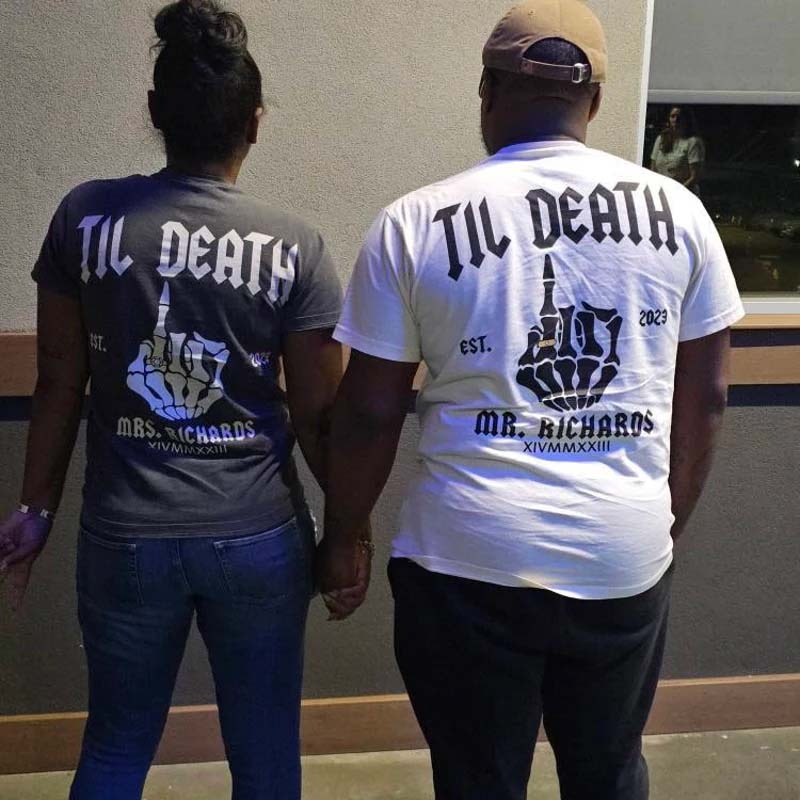 Custom Bride & Groom Shirts Funny Wedding Gift Valentine's Day Couple Outfits