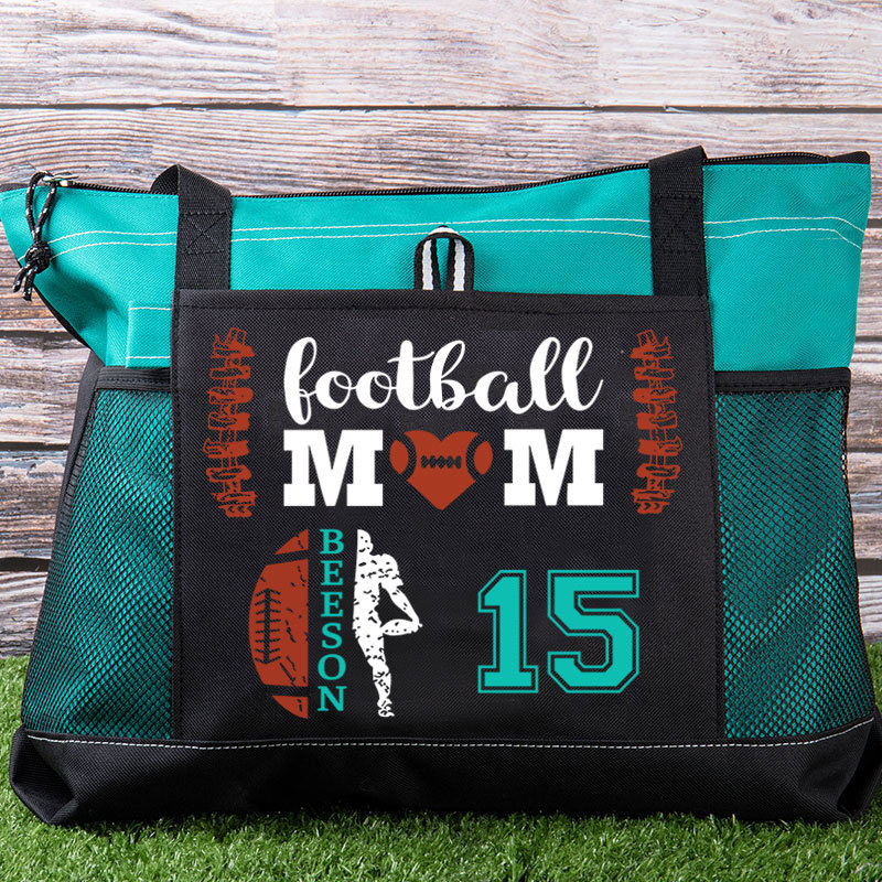 Custom Football Mom High-capacity Tote Bag with Name & Number