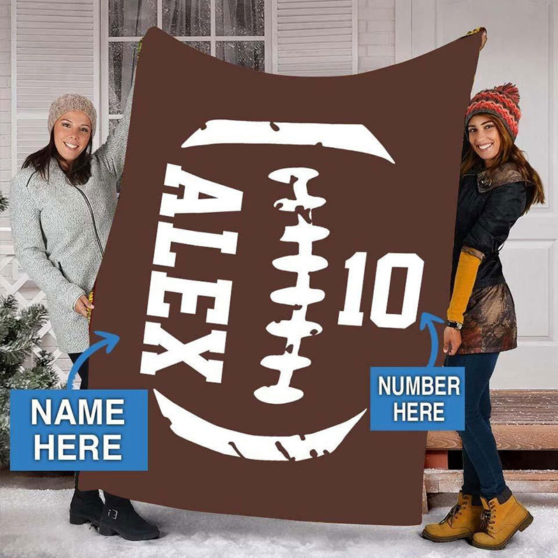 Customized Football Blanket with Your Name and Number