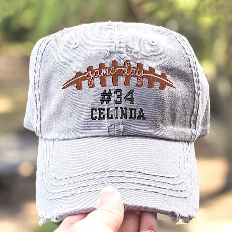 Custom Football Lovers hat Game Day gift with Name & Number