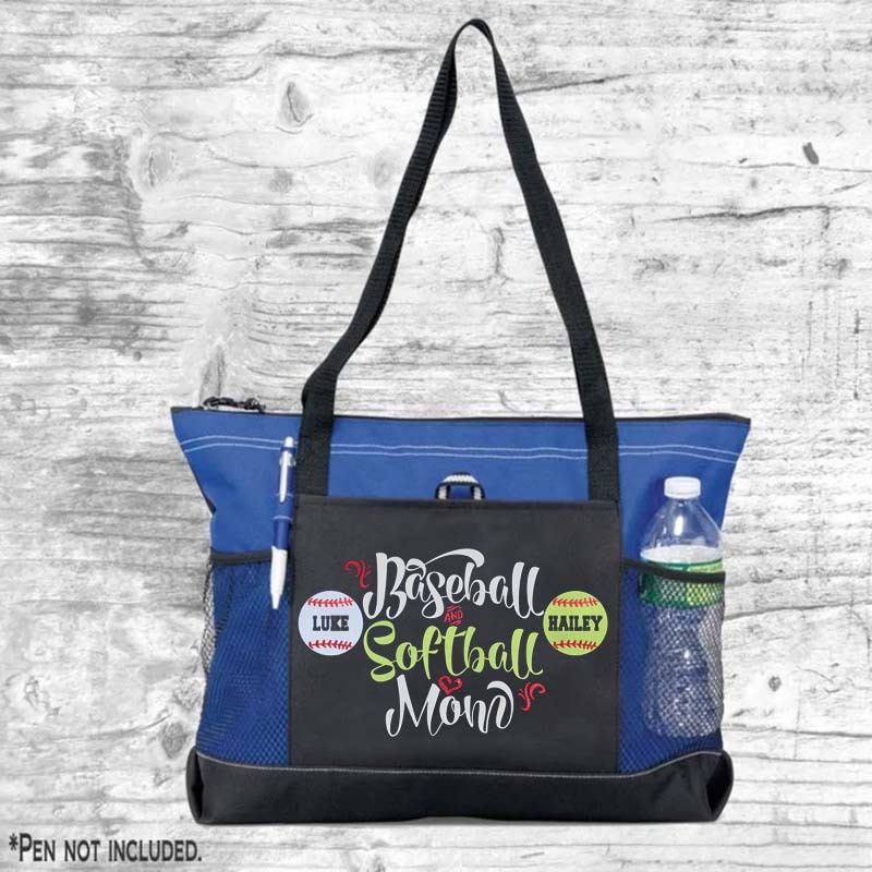 Custom Baseball and Softball Mom Tote Bag