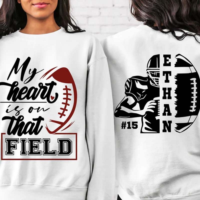Custom Name And Number Football Sweatshirt Personalized Football Fan Sweatshirt