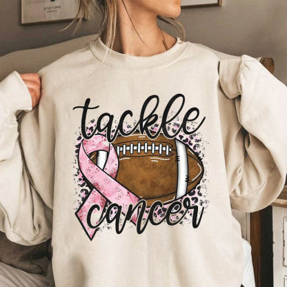 Tackle Cancer Sweatshirt, Breast Cancer Awareness, Watch Football Hoodie