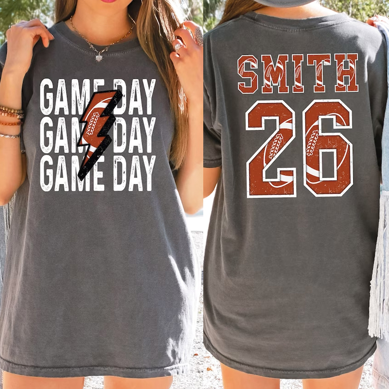 Personalized Football Mom Shirt, Custom Game Day Mom Football Tee