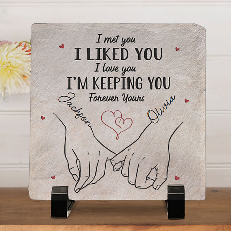 My Heart Is Perfect Because You Are Inside - Personalized Couple Stone With Stand