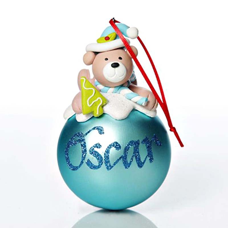 Personalized Teddy Christmas Character Bauble Christmas Ornament Baby Gift