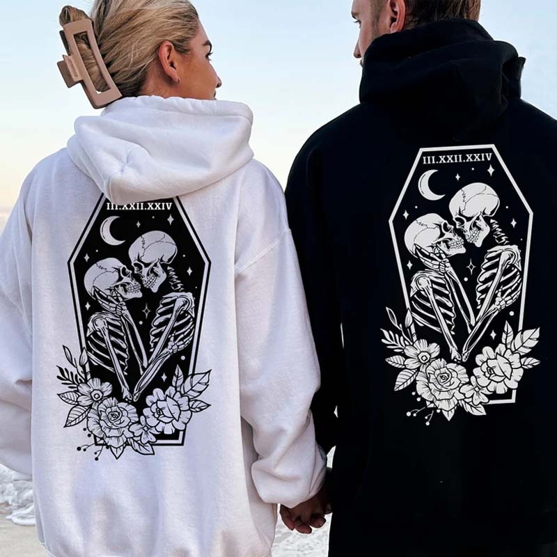 Roman Numeral Unisex Hoodie Personalized Matching Sweatshirt for Valentine Day Hoodie