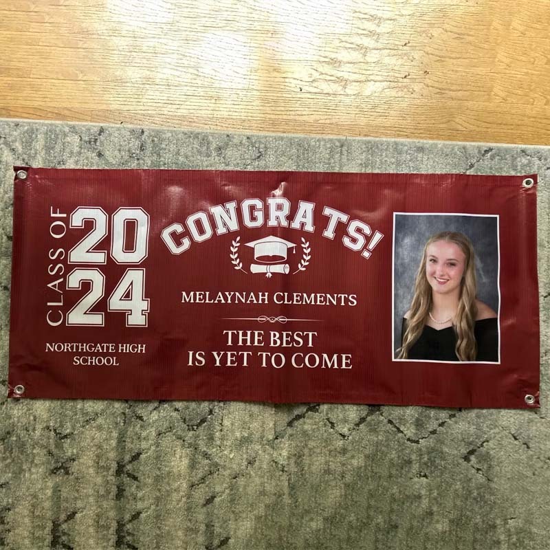 Congrats Class of 2025 Banner With Custom Image Quotes & School Name Can Be Changed