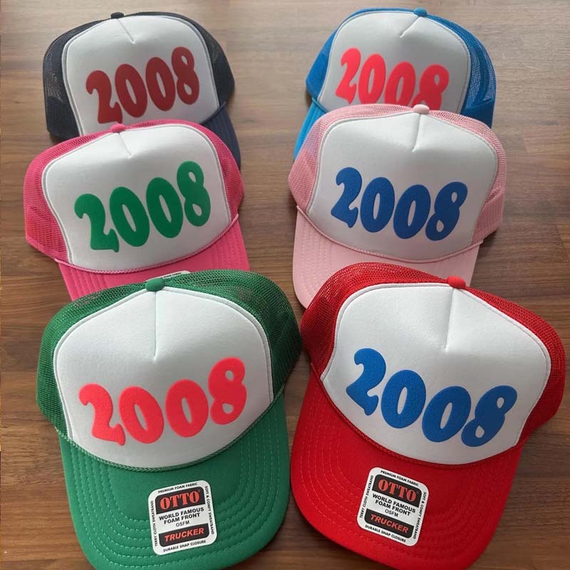 Custom Puff Birth Year Trucker Hats, Birthday Year Trucker Caps,Custom Player Number Trucker Hat