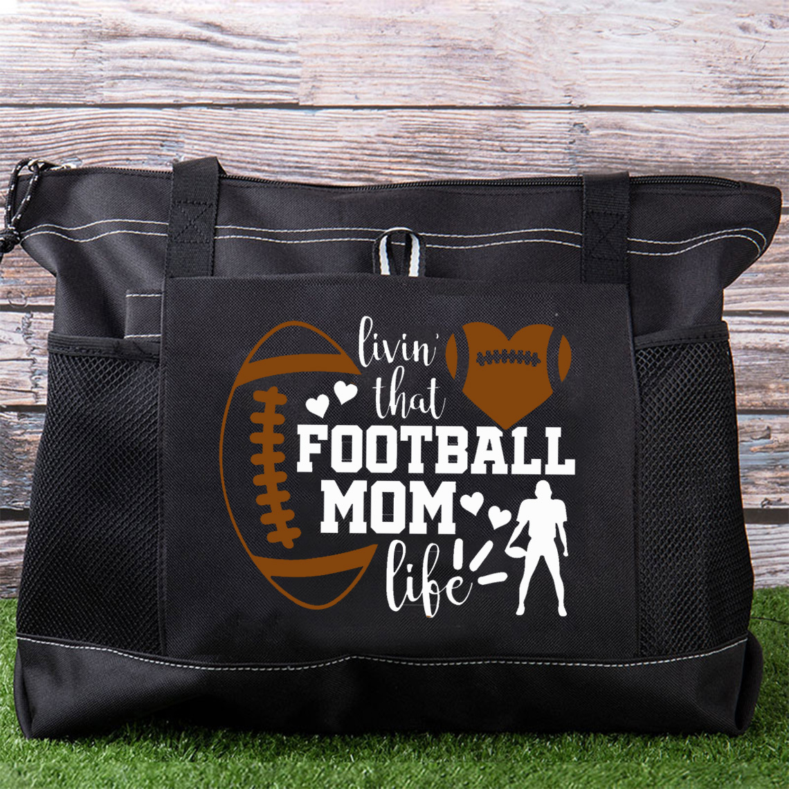 Livin That Football Mom Life Tote Bag