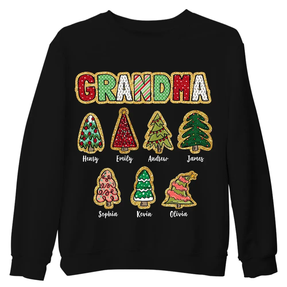Personalized Christmas Tree Grandma Shirt - Hoodie - Sweatshirt