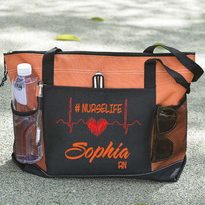 Custom Nurse Life Bag, Personalized Nurse Tote Bag with Zipper, Nursing tote bags