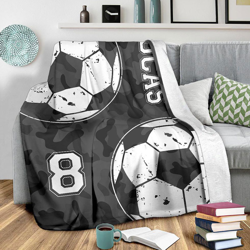 Personalized Sport Fleece Blanket with 2 Kinds of Sports
