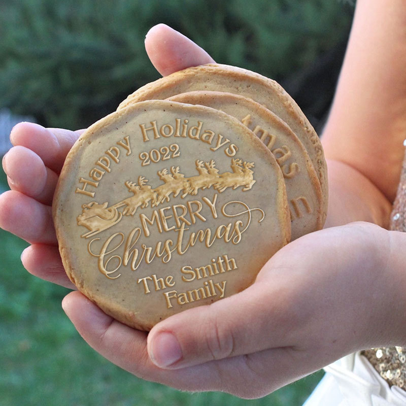 Personalized Family Name Christmas Cookie Stamp, Teacher Gift, Baking Gifts, Neighbor Gift