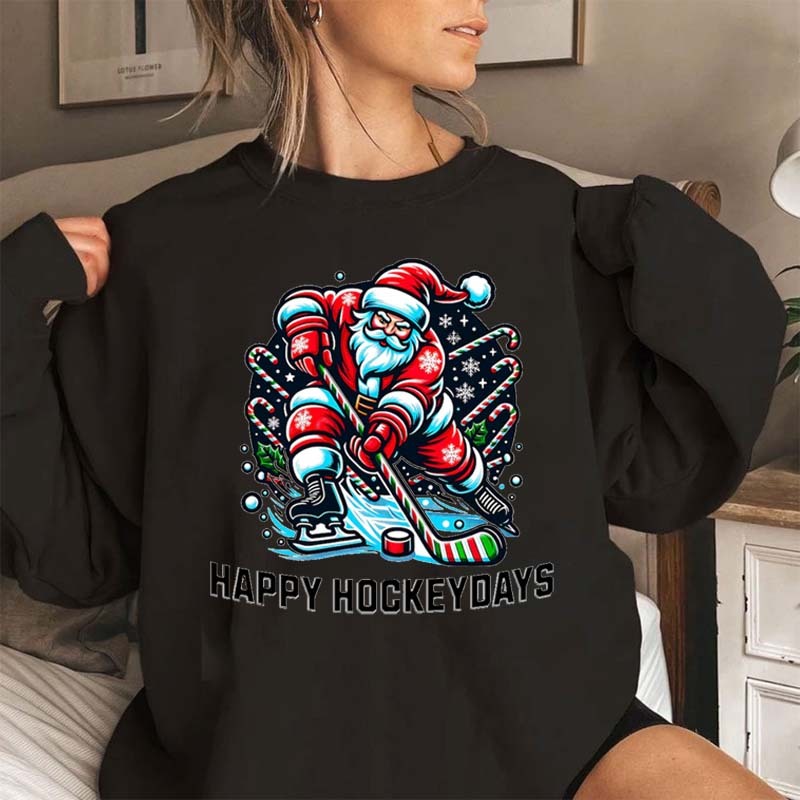 Hockey Christmas Happy Hockey days Xmas Holidays Funny Santa