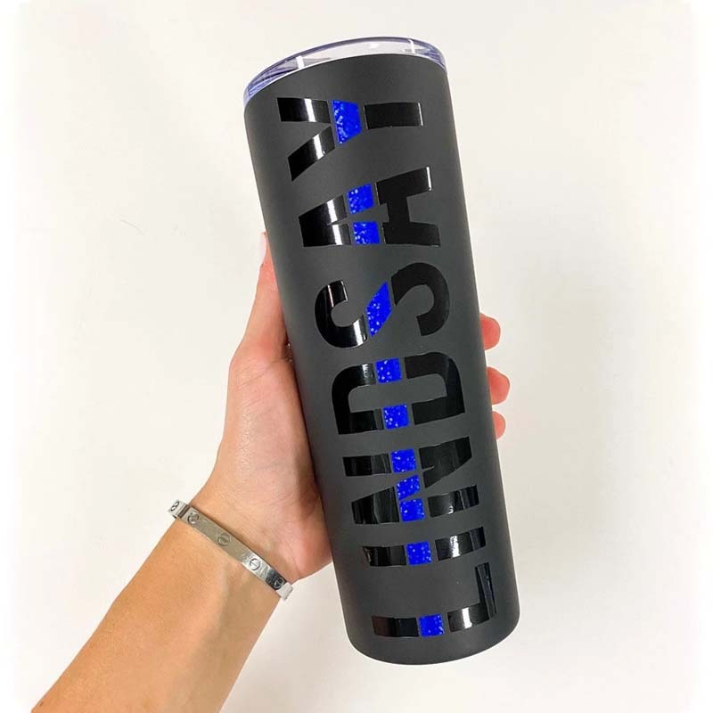 Personalized thin blue line/thin red line 20oz tumbler - Gift For Police/Firefighter