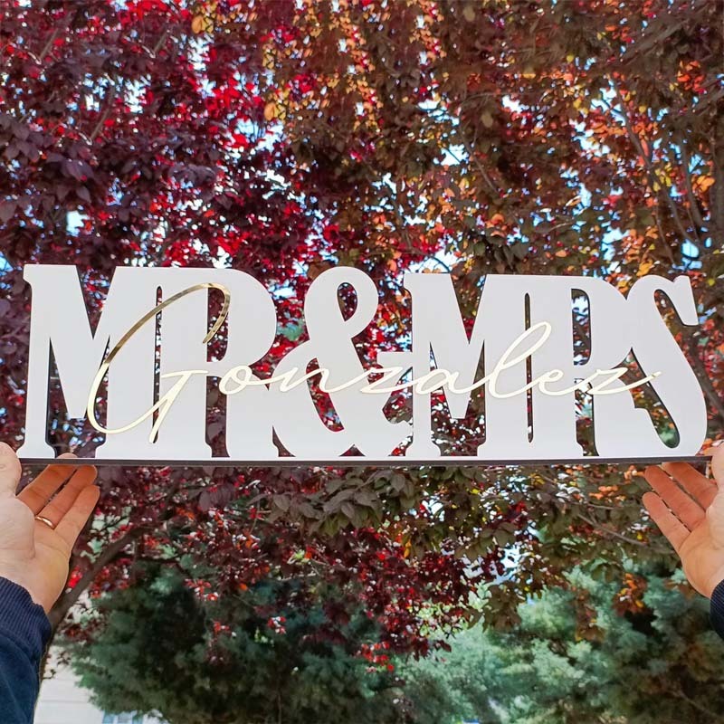 Mr & Mrs Wedding Sign wedding centerpiece Top Table Sign wedding decor