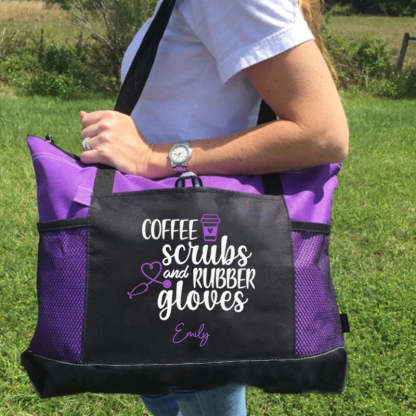 Coffee Scrubs and Rubber Gloves Tote Bag