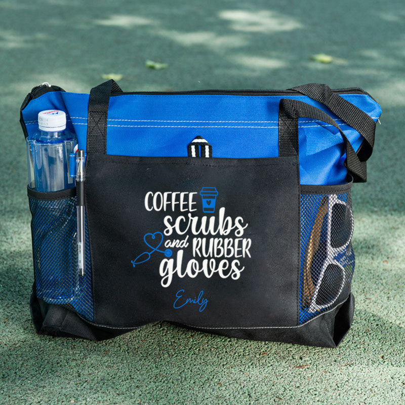 Coffee Scrubs and Rubber Gloves Tote Bag