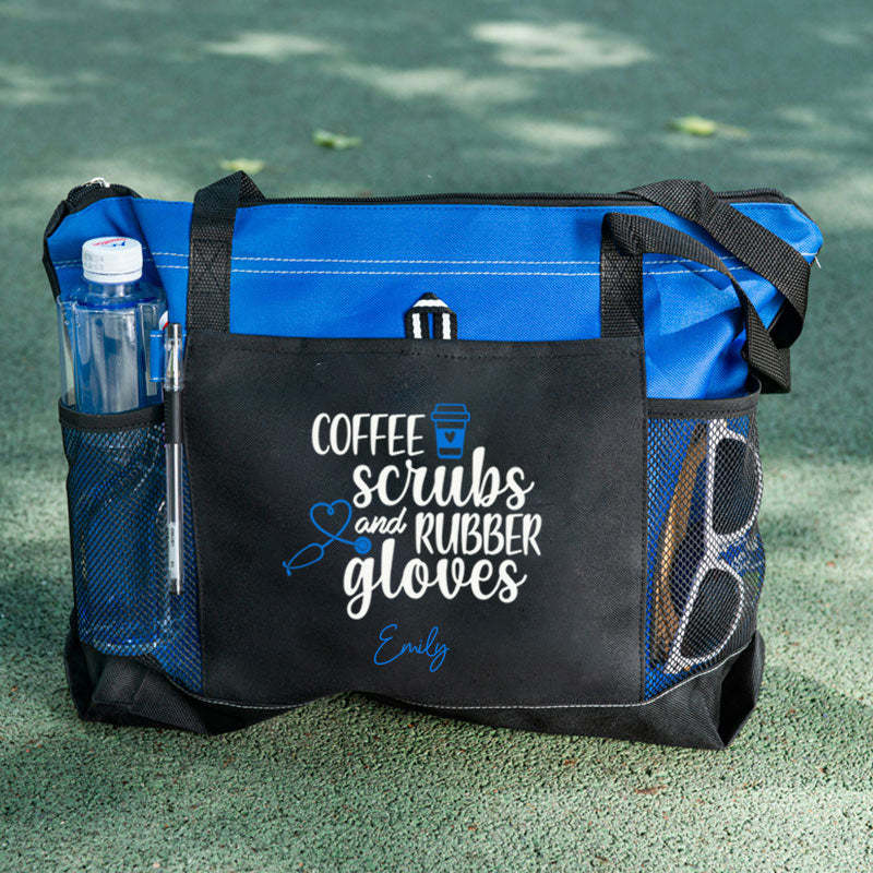 Coffee Scrubs and Rubber Gloves Tote Bag
