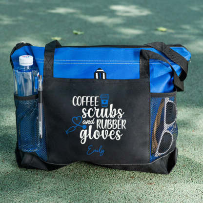 Coffee Scrubs and Rubber Gloves Tote Bag