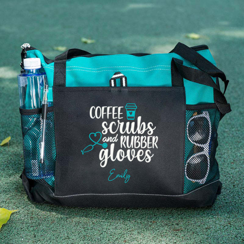 Coffee Scrubs and Rubber Gloves Tote Bag