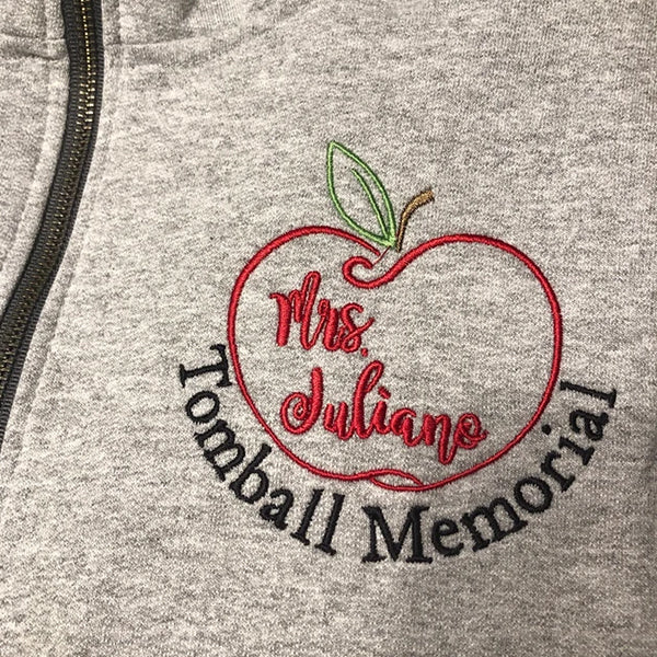 Embroidered Teacher Pullover Sweatshirt Jacket