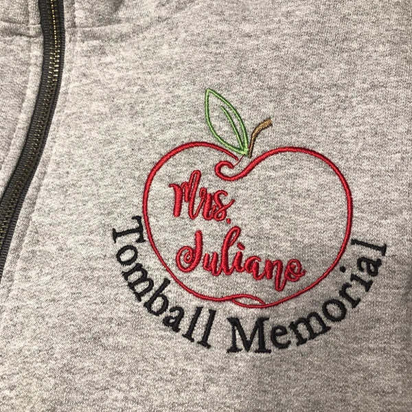 Embroidered Teacher Pullover Sweatshirt Jacket