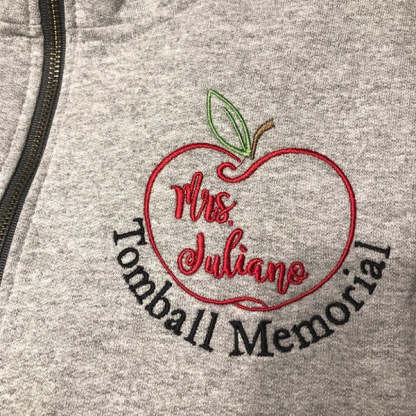 Embroidered Teacher Pullover Sweatshirt Jacket