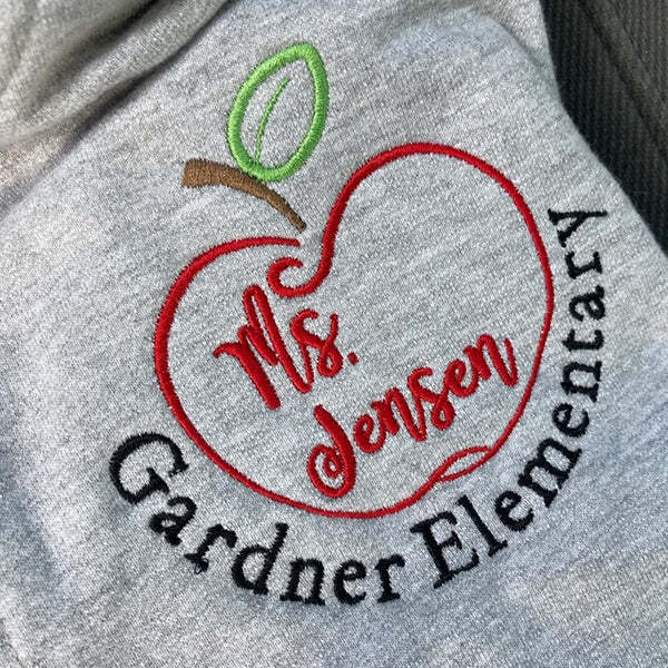 Embroidered Teacher Pullover Sweatshirt Jacket