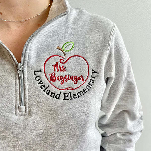 Embroidered Teacher Pullover Sweatshirt Jacket