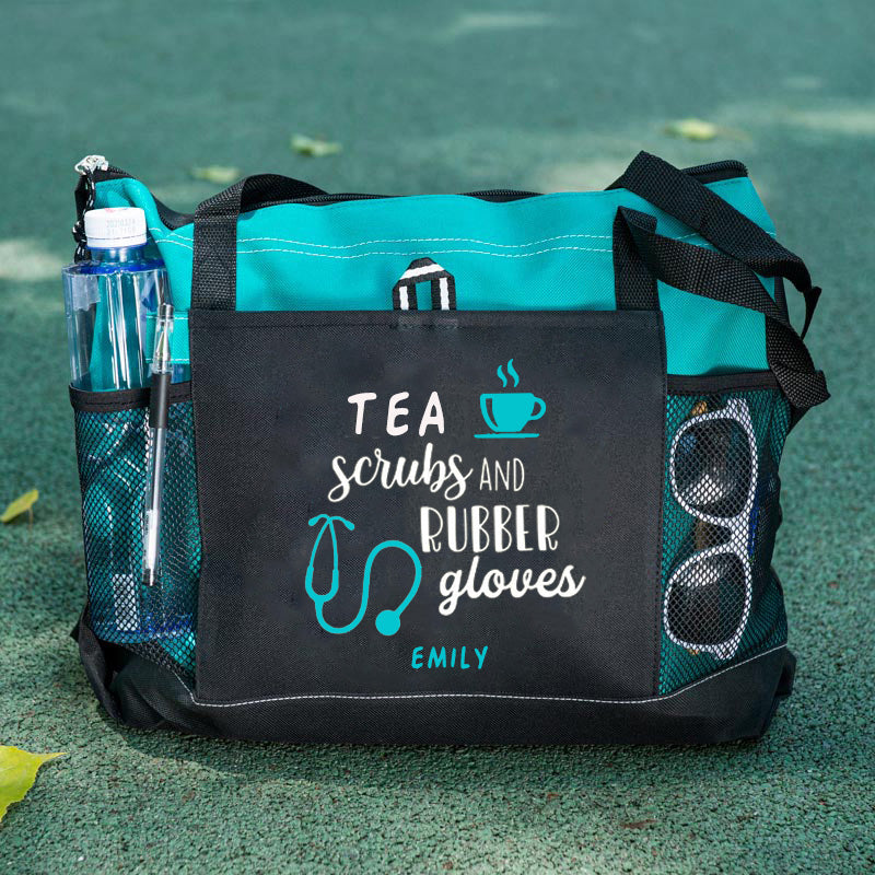 Tea Scrubs and Rubber Gloves Tote Bag