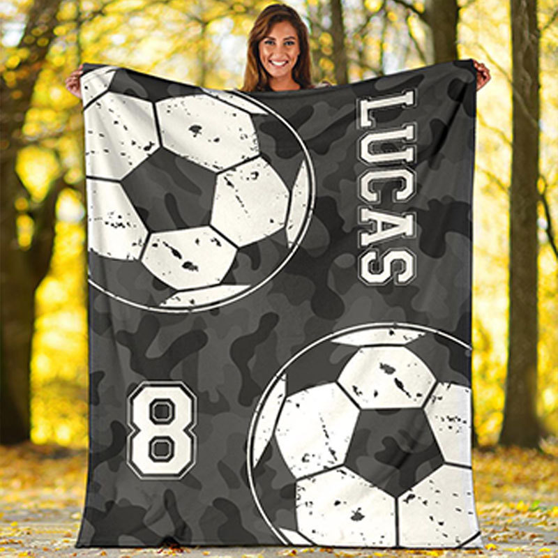 Personalized Sport Fleece Blanket with 2 Kinds of Sports