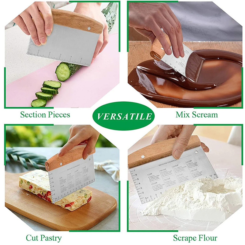 Personalized Pastry Bench Scraper, Laser Engraved Dough Cutter