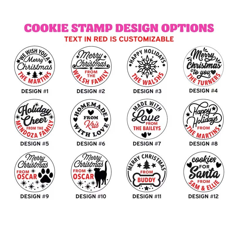 Custom Cookie Stamp - Holiday Baking Stamp Acrylic Cookie Press