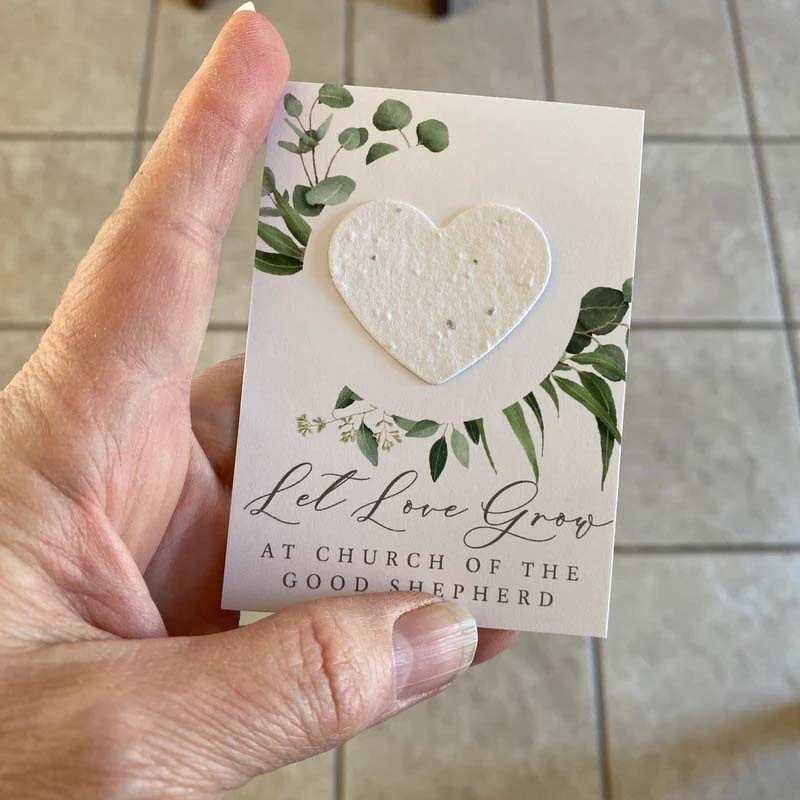 Custom Let Love Grow Wedding Plantable Seed Paper Favor Cards