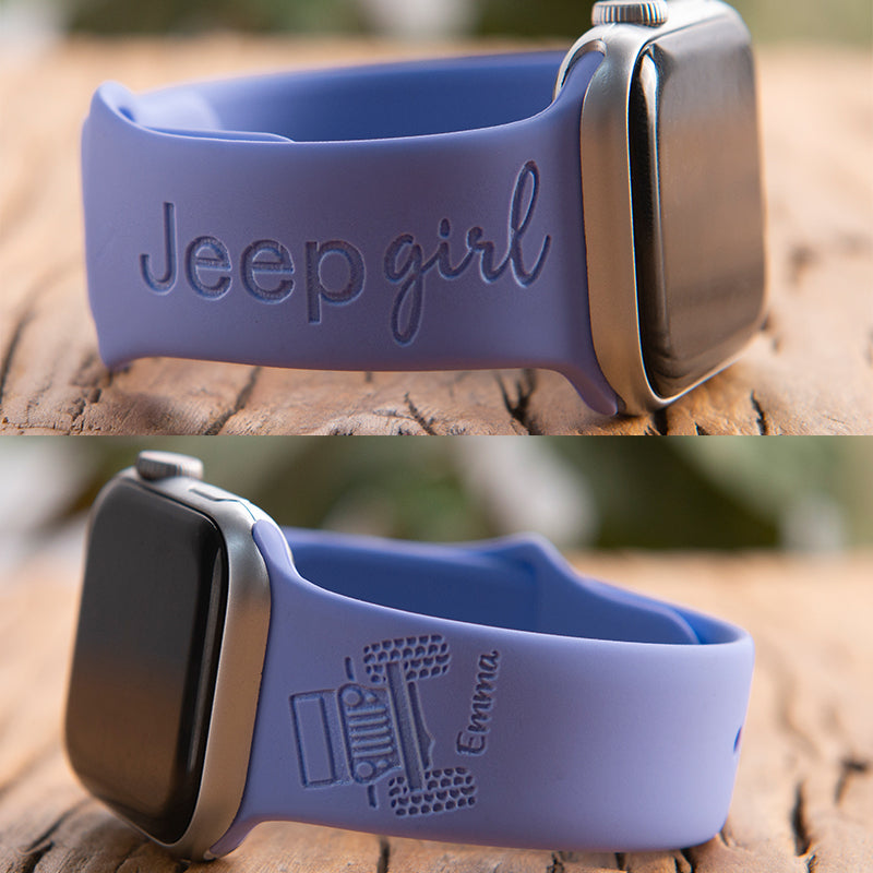 Engraved Watch Band JEEP GIRL for  Apple, Samsung and Fitbit Watch Band