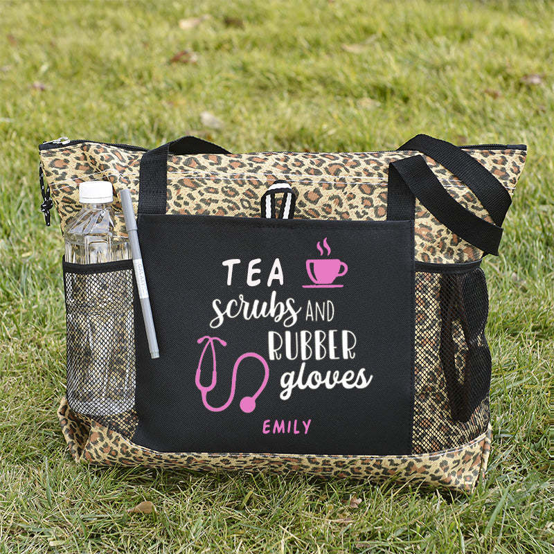 Tea Scrubs and Rubber Gloves Tote Bag