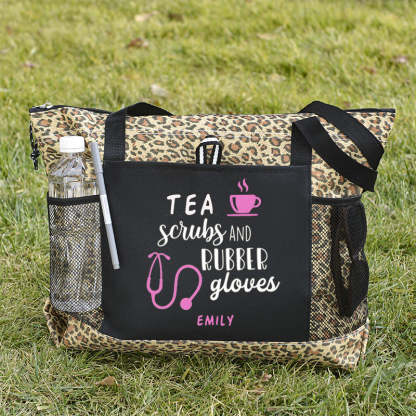 Tea Scrubs and Rubber Gloves Tote Bag