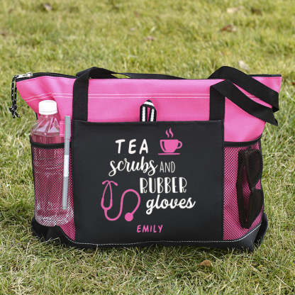 Tea Scrubs and Rubber Gloves Tote Bag