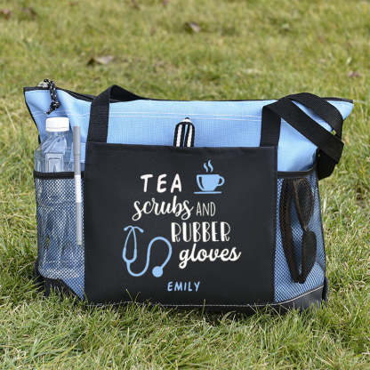 Tea Scrubs and Rubber Gloves Tote Bag