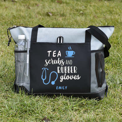 Tea Scrubs and Rubber Gloves Tote Bag