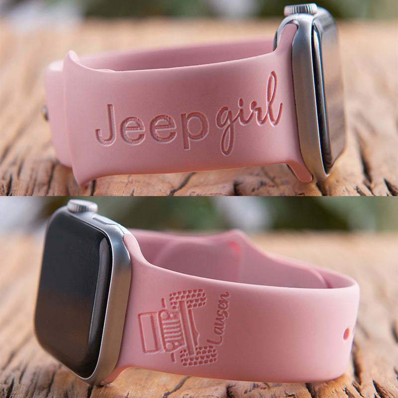 Engraved Watch Band JEEP GIRL for  Apple, Samsung and Fitbit Watch Band