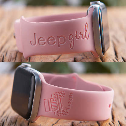 Engraved Watch Band JEEP GIRL for  Apple, Samsung and Fitbit Watch Band