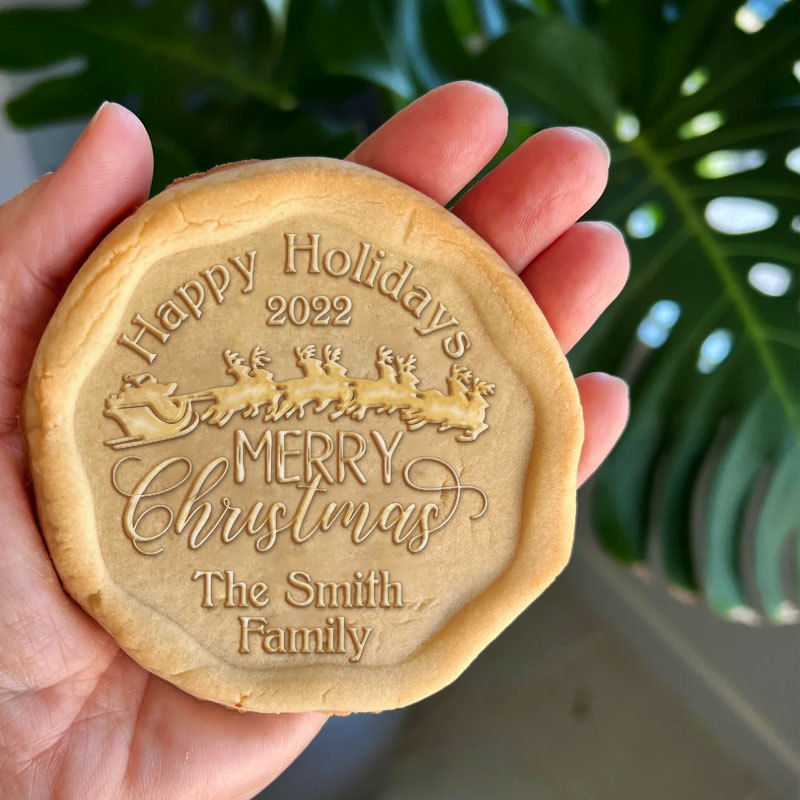 Personalized Family Name Christmas Cookie Stamp, Teacher Gift, Baking Gifts, Neighbor Gift