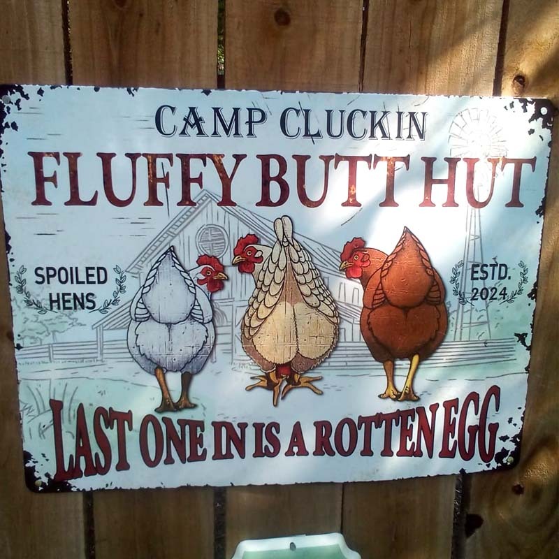 Personalized Chicken Fluffy Butt Hut Nuggets Customized Classic Metal Signs