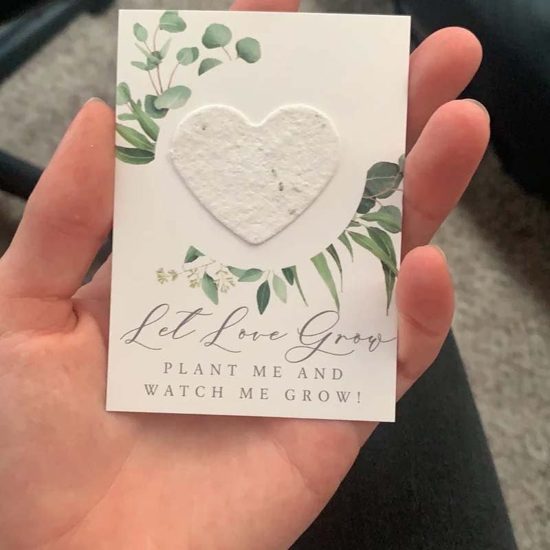 Custom Let Love Grow Wedding Plantable Seed Paper Favor Cards
